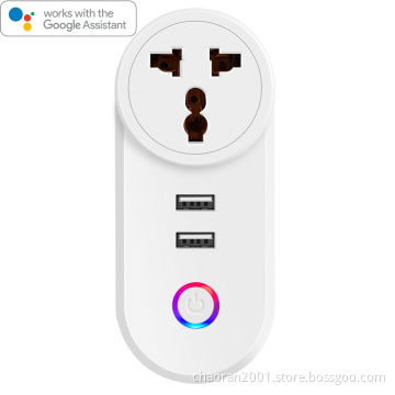 OEM Design Echo Timer Power Travel Mini Electric Outlet Wireless Adapter Socket Alexa India 2 USB Smart Plug